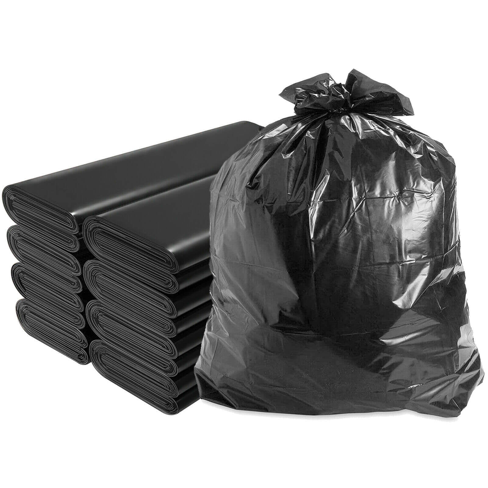 50pcs Heavy Duty 45/65 Gallon Black Trash Bags 2 Mil Large Garbage Rubbish Bags