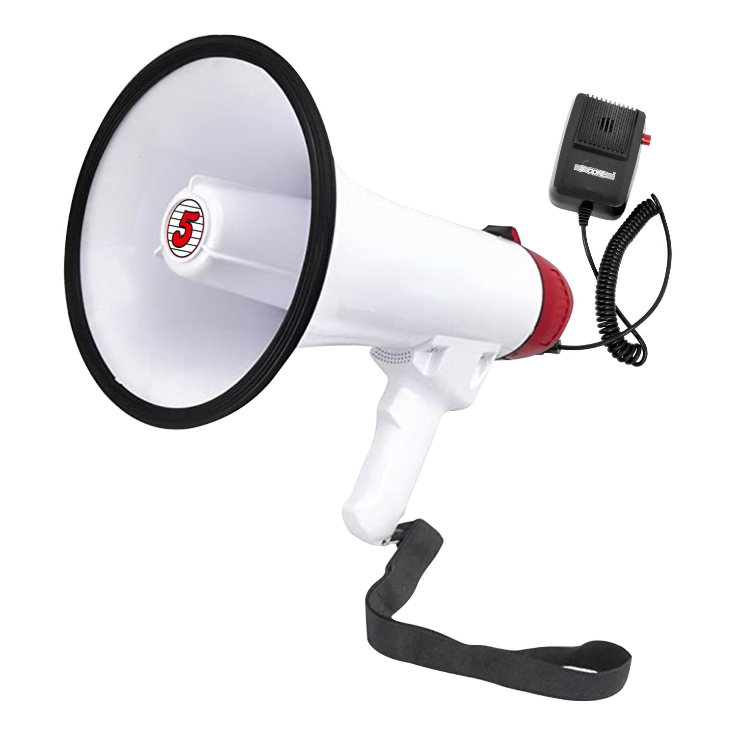 5 CORE Megaphone Bull Horn 40W Peak Loud Siren Noise Maker Rechargeable Professional Bullhorn PA Speaker System w Recording USB SD Card Adjustable Vol
