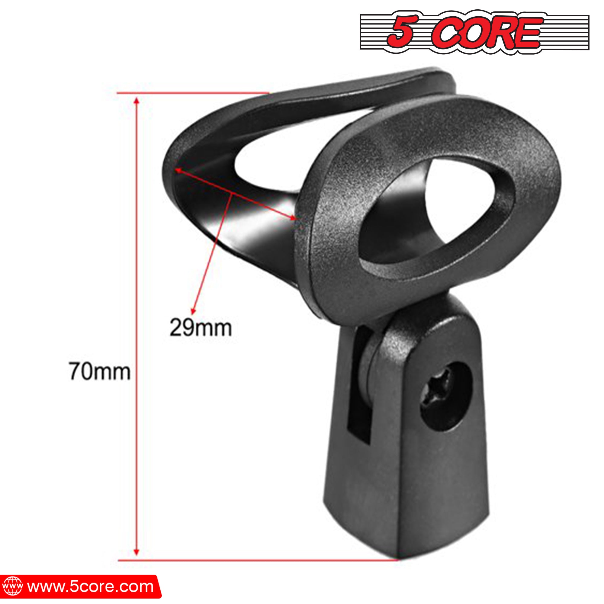 5 Core 3 Pieces Mic Clips for Stands Microphone Clip Holder Universal Adjustable with 5/8" Male to 3/8" Female Screw Adapter Suitable for Handheld Mic