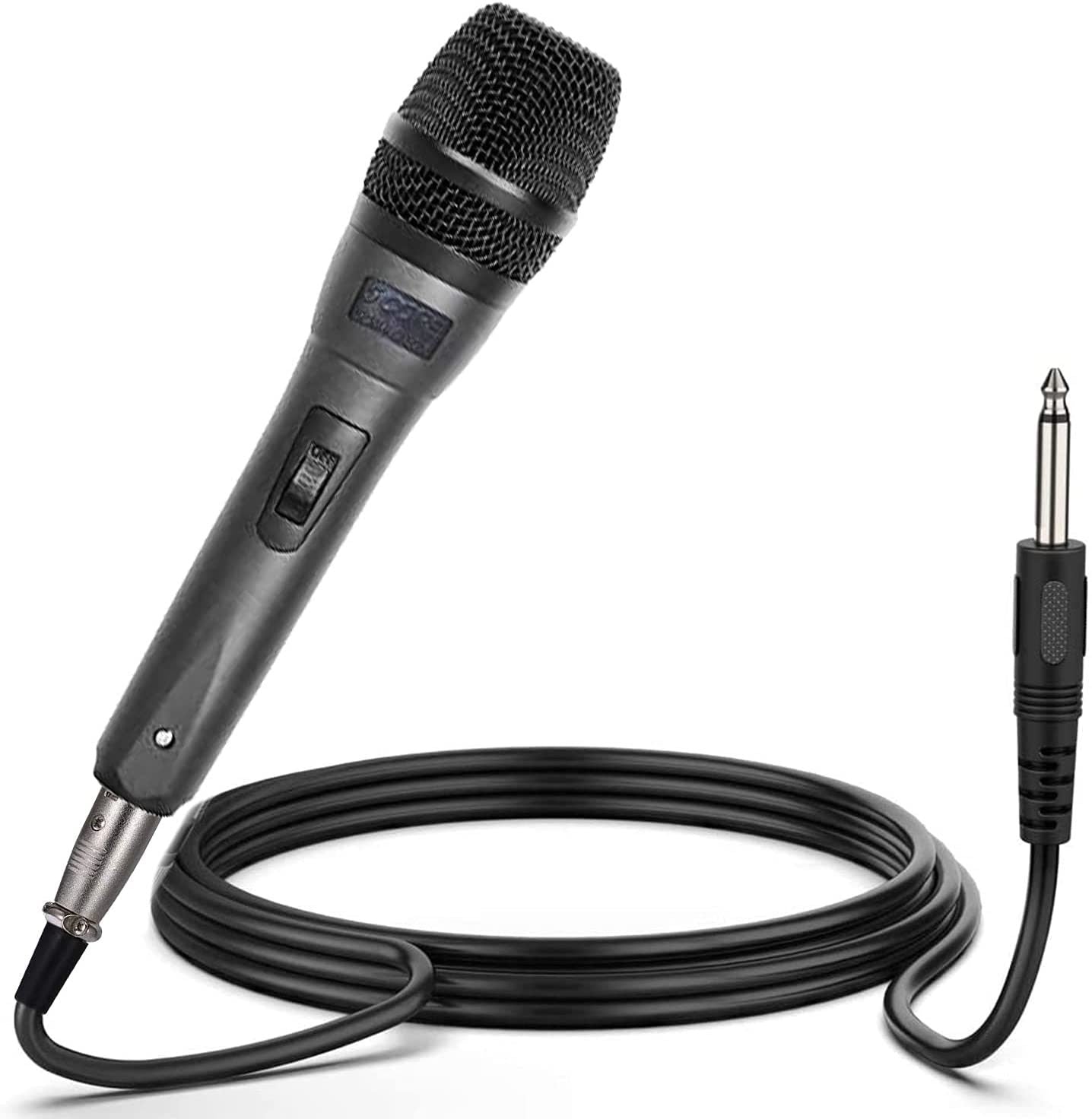 5 Core Professional Dynamic Vocal Microphone Neodymium Cardioid Unidirectional Handheld Mic for Speakers Karaoke Steel Mesh Grille Metal Body ON/Off Switch 16ft Detachable Cable+ Clip+ Bag-ND-32 ARMEX