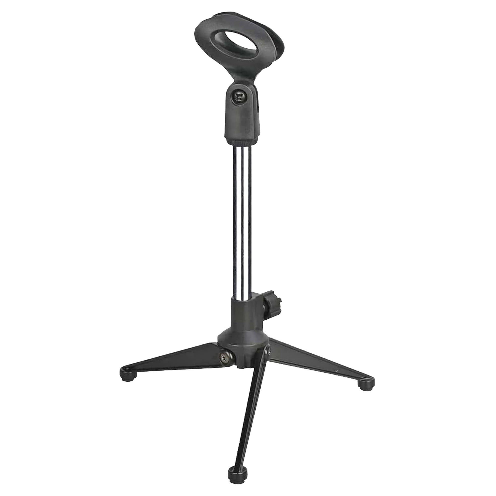 5 Core Desk Mic Stand • Height Adjustable Table Tripod • Portable Desktop Microphone Stand • Includes Universal Mic Holder • Compatible w Dynamic Handheld Microphones- MS MINI TRI CH