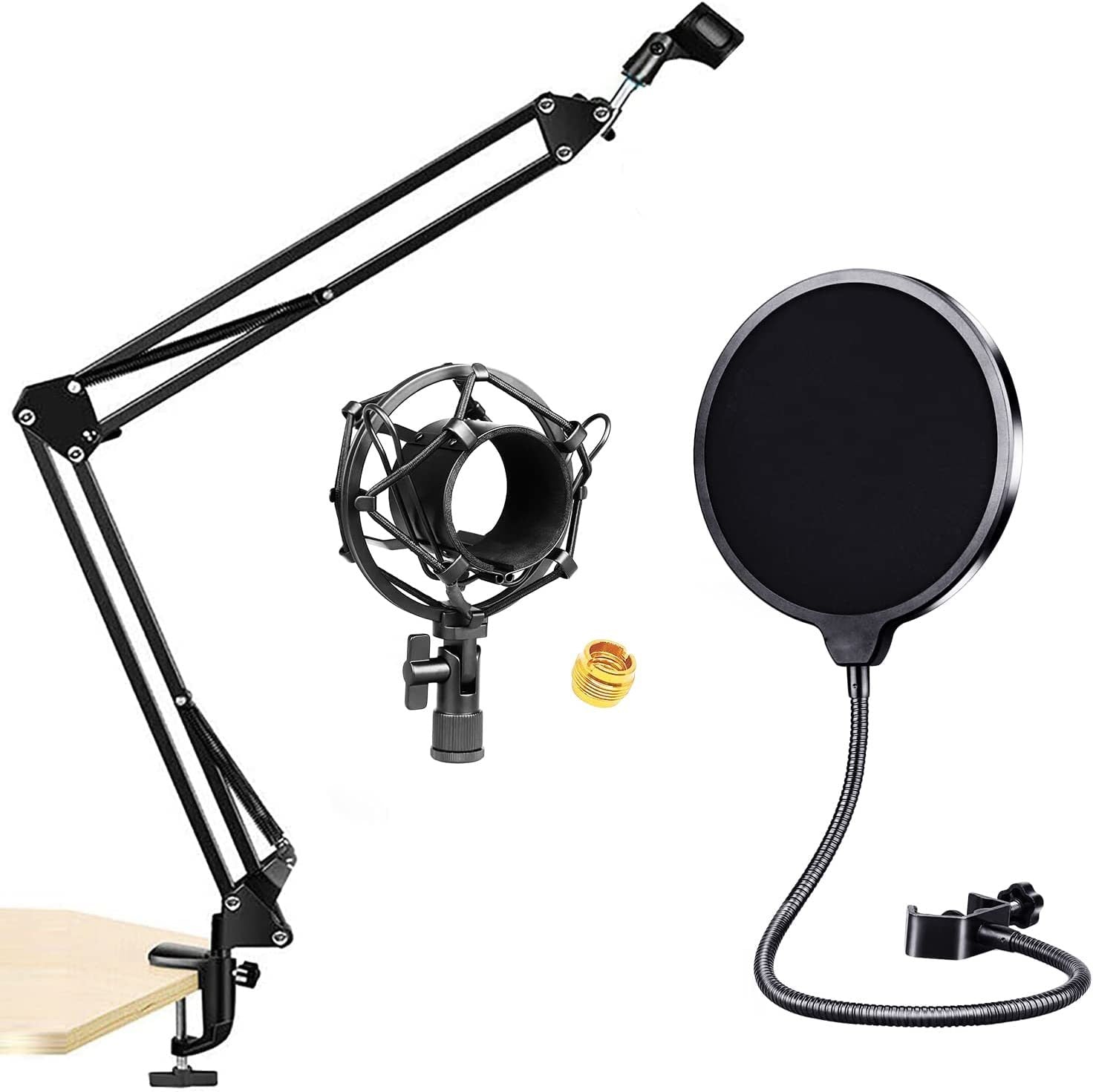 5 Core Professional Microphone Arm Stand with Pop Filter & Metal SMH Heavy Duty Mic Scissor Stands Desk Mount RM STND 3M