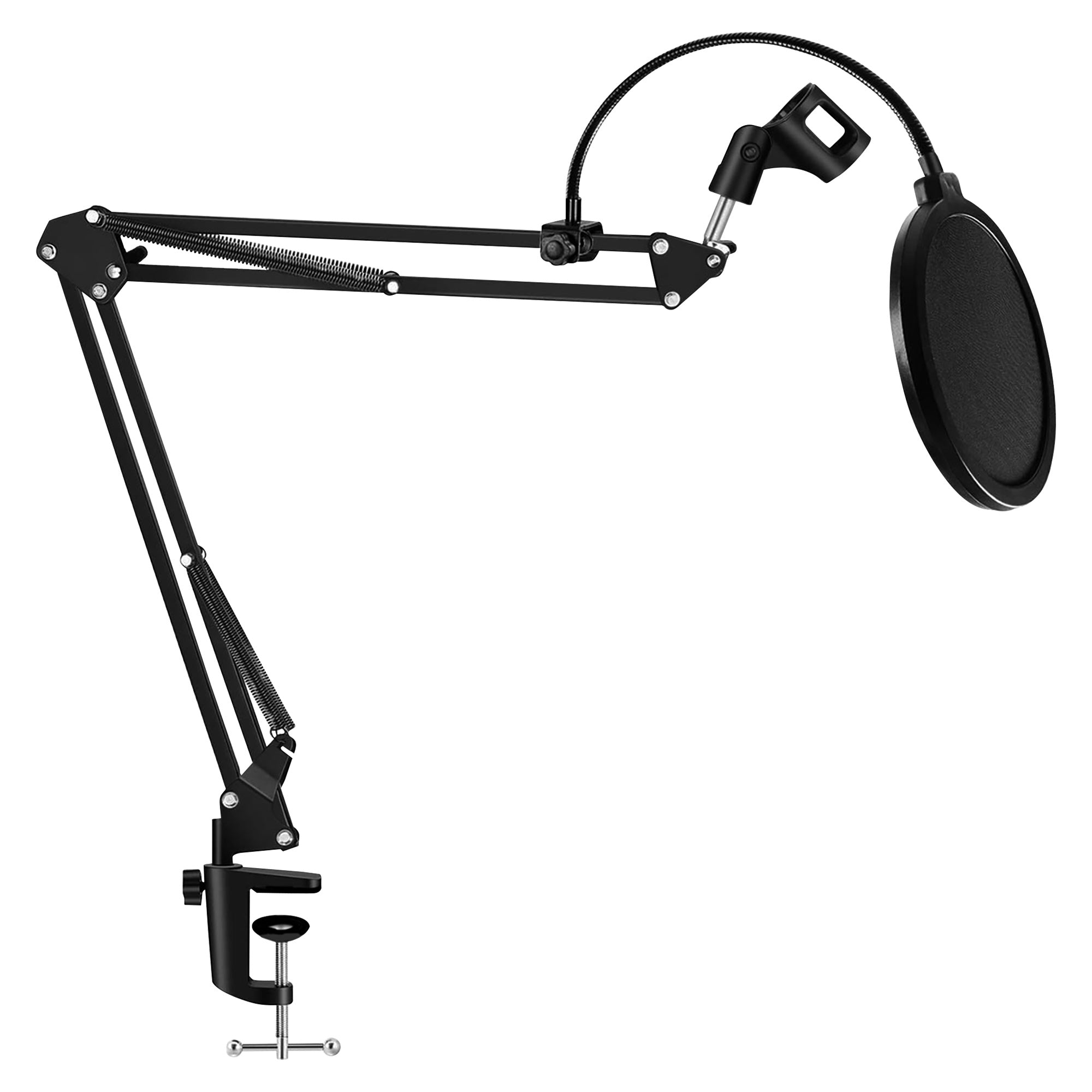 5 Core Professional Adjustable Microphone Stand with Pop Filter Heavy Duty Microphone Suspension Scissor Arm Stand and Windscreen Mask Shield (with Pop Filter) - RM STND 2