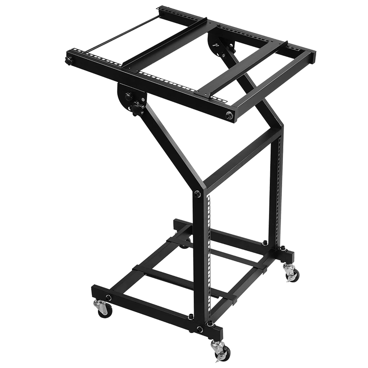 9U Rack Mount DJ Gear Mixer Stand Professional Stage Equipment 9 U For Music Studio Booth Pro Audio Recording Cabinet Party Stage Show (with 4 Wheels, 4 Poles) 5 Core (9U) (RACK STAND 9U)