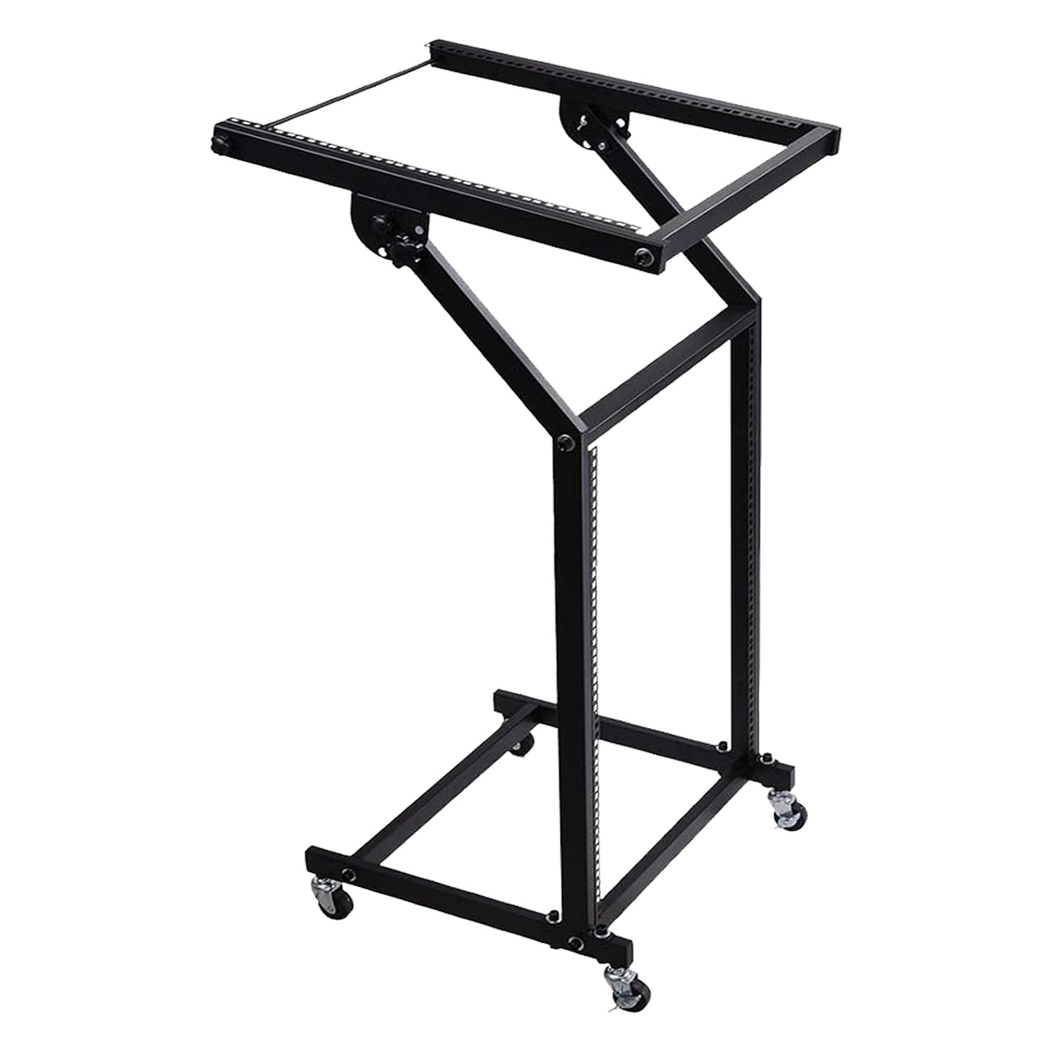 5 Core DJ Mixer Stand Stage Cart Adjustable Rack Mount 12 U Studio Equipment, Pro Audio Recording Cabinet Music Party Show (with 4 Wheels, 4 Poles) RACK STAND 12U