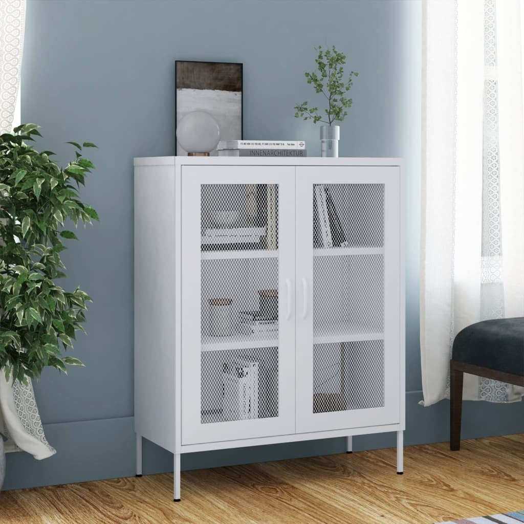 Storage Cabinet White 31.5"x13.8"x40" Steel