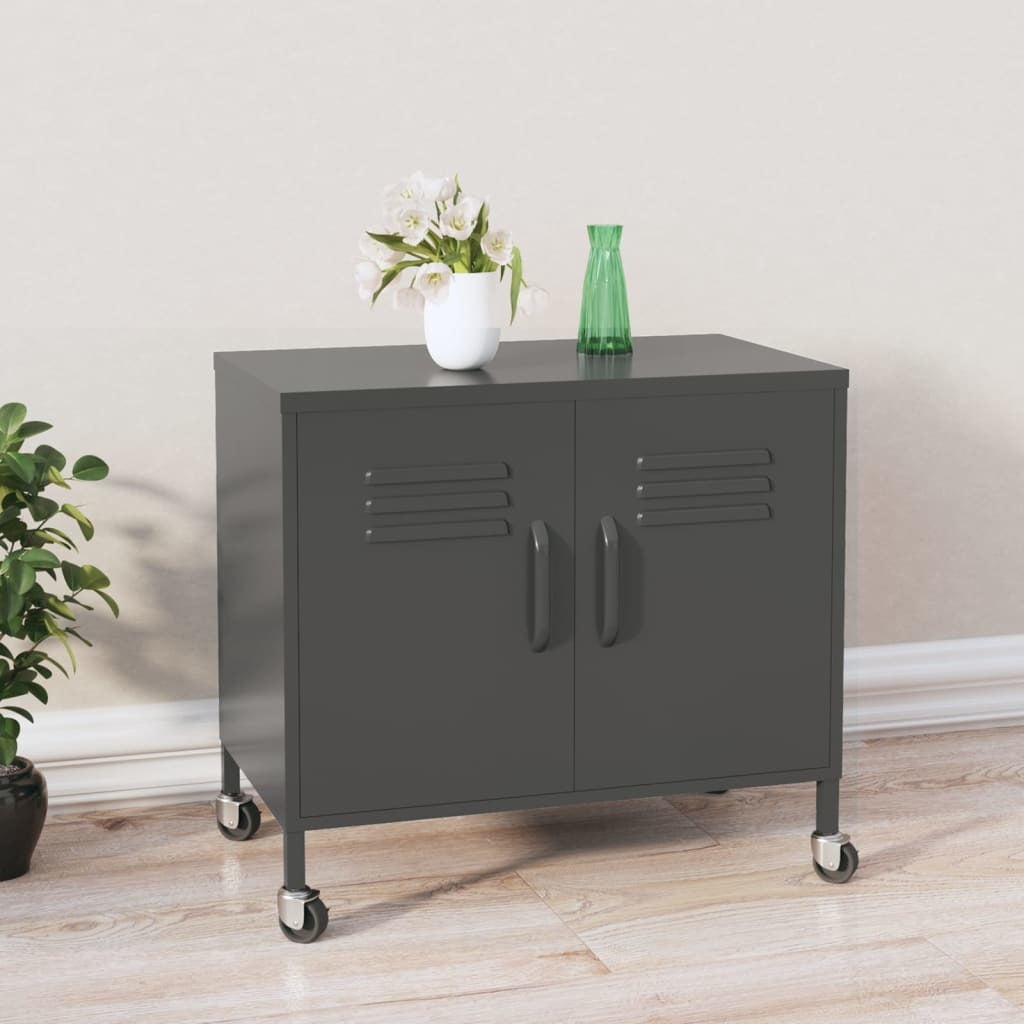 Storage Cabinet Anthracite 23.6"x13.8"x22" Steel