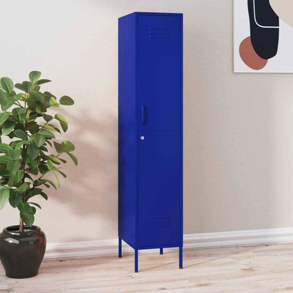 Locker Cabinet Navy Blue 13.8"x18.1"x70.9" Steel