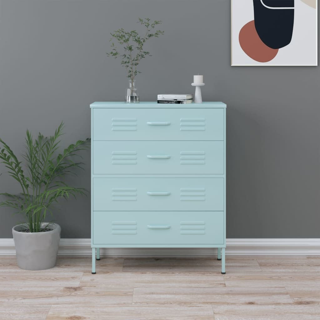 Chest of Drawers Mint 31.5"x13.8"x40" Steel