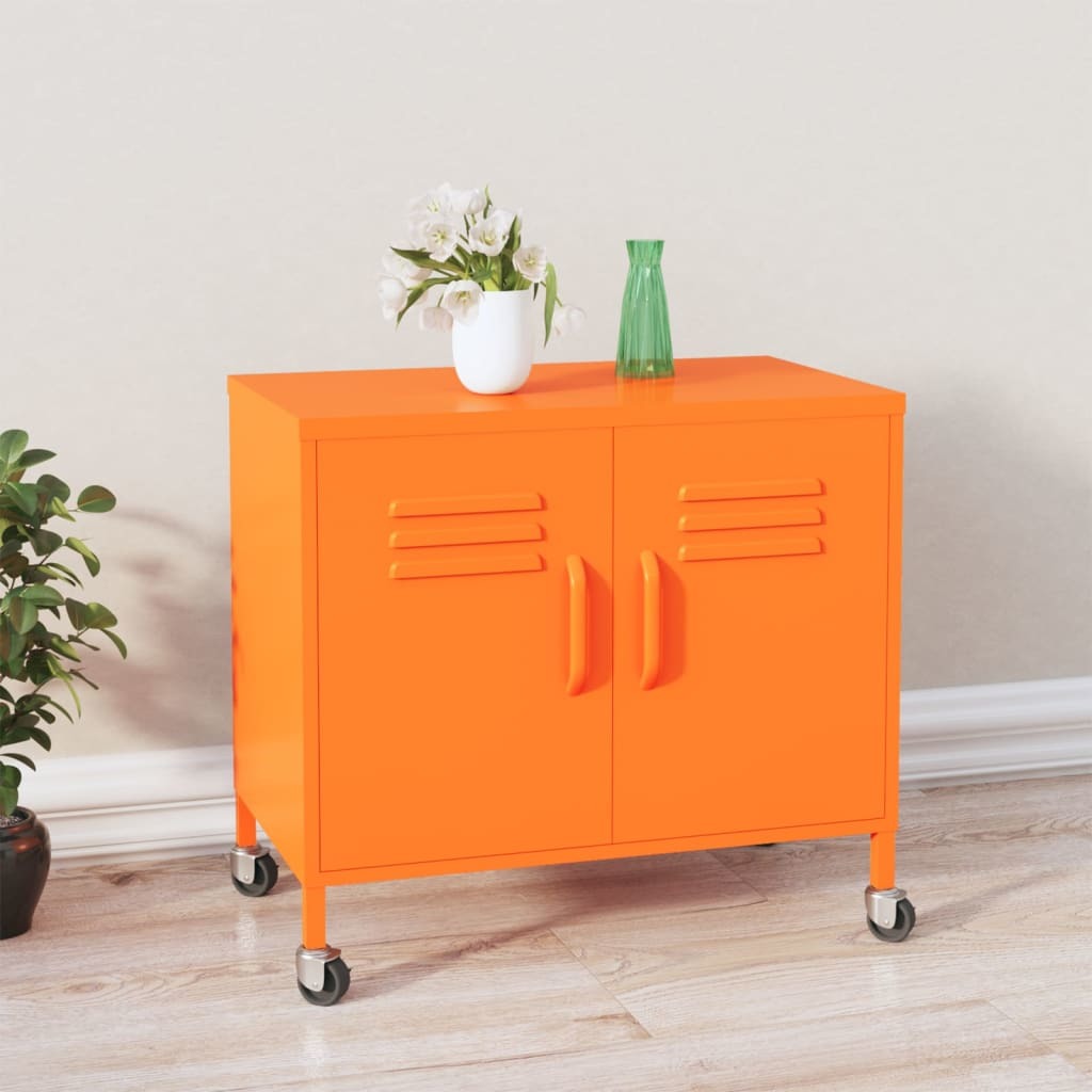 Storage Cabinet Orange 23.6"x13.8"x22" Steel