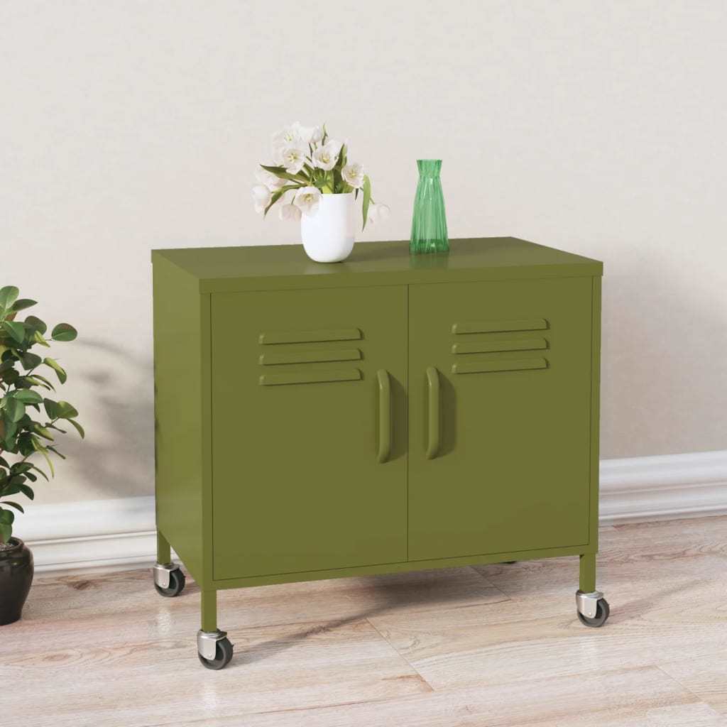 Storage Cabinet Olive Green 23.6"x13.8"x22" Steel
