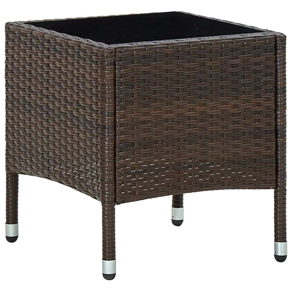 Patio Table Brown 15.7"x15.7"x17.7" Poly Rattan