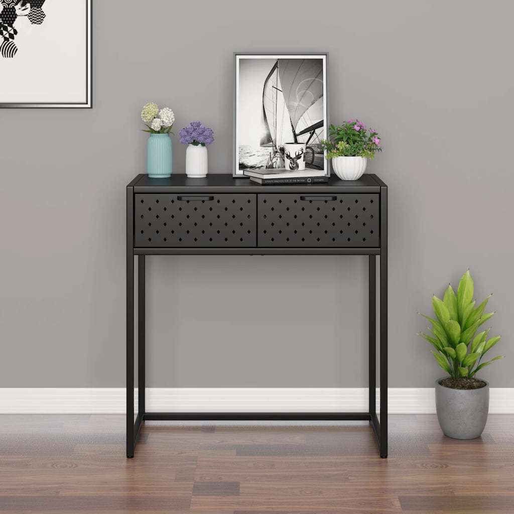 Console Table Anthracite 28.3"x13.8"x29.5" Steel