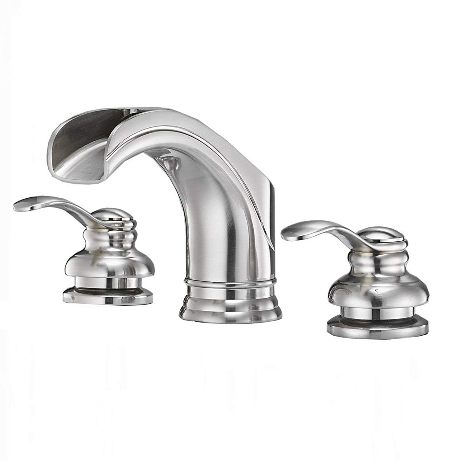 8 in. Waterfall Widespread 2-Handle Bathroom Faucet In Brushed Nickel