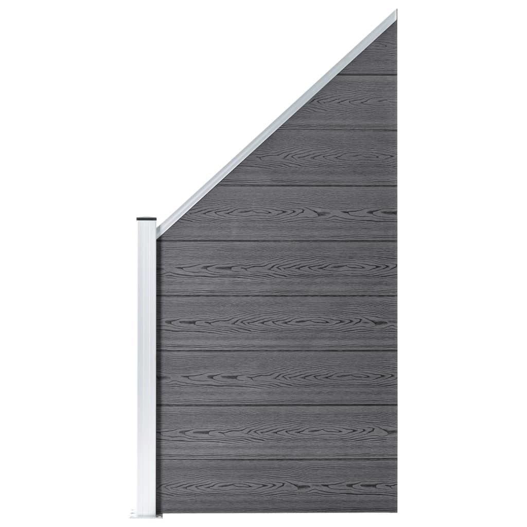 Fence Panel WPC 37.4"x(41.3"-70.9") Gray