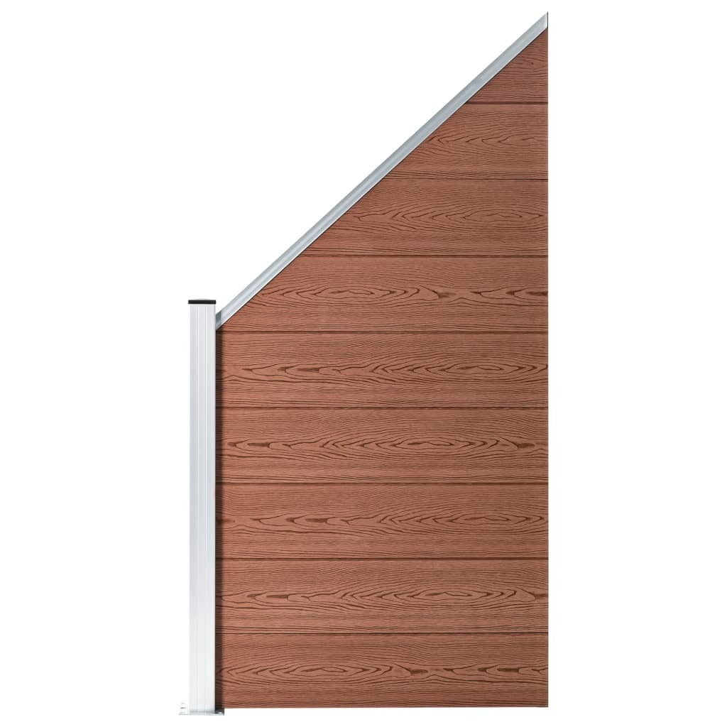 Fence Panel WPC 37.4"x(41.3"-70.9") Brown