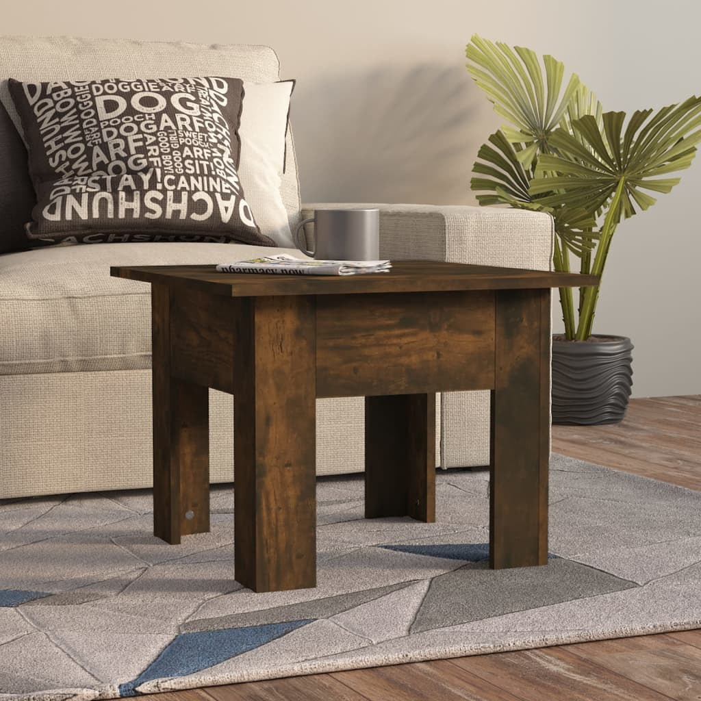 Coffee Table Smoked Oak 21.7"x21.7"x16.5" Engineered Wood