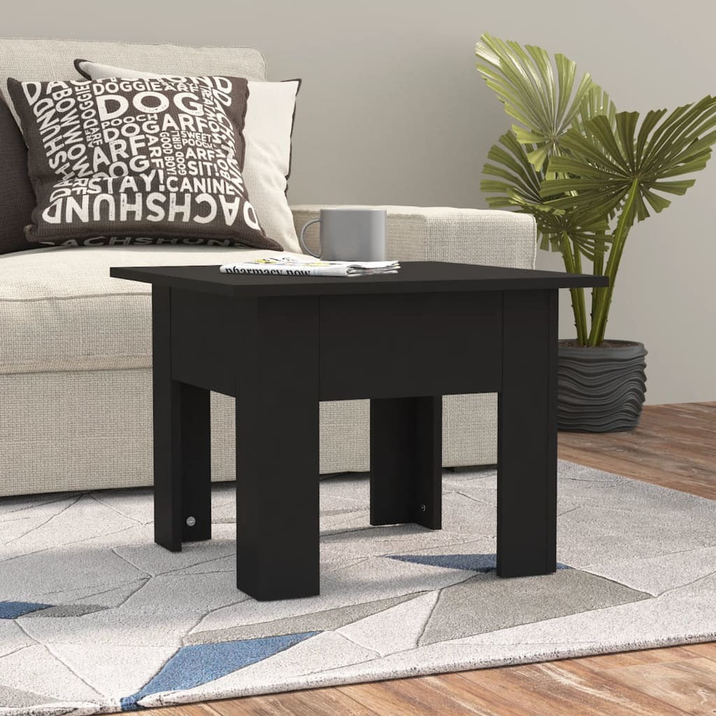 Coffee Table Black 21.7"x21.7"x16.5" Engineered Wood