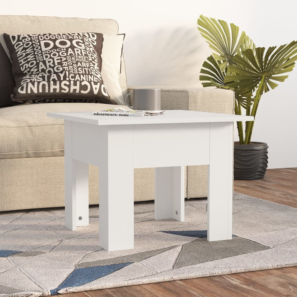 Coffee Table White 21.7"x21.7"x16.5" Engineered Wood