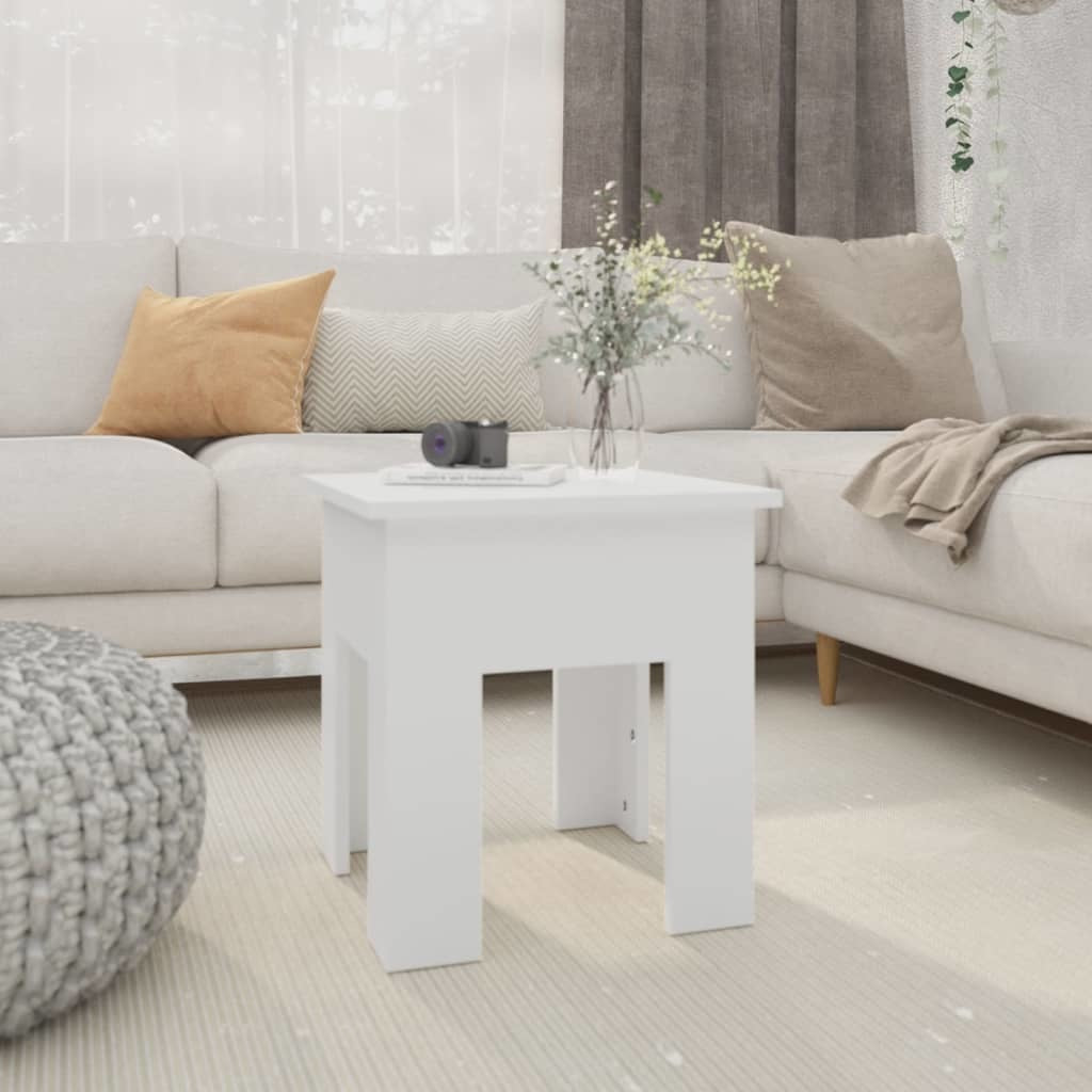 Coffee Table White 15.7"x15.7"x16.5" Engineered Wood