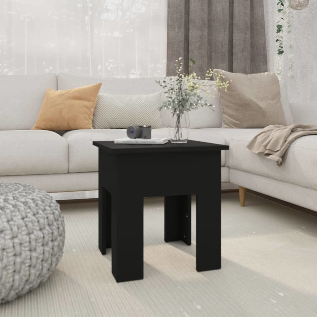 Coffee Table Black 15.7"x15.7"x16.5" Engineered Wood