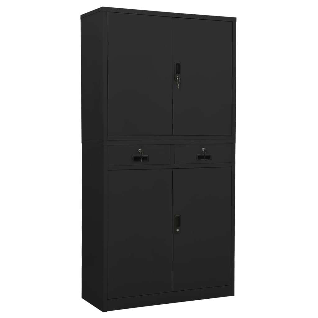 Office Cabinet Anthracite 35.4"x15.7"x70.9" Steel