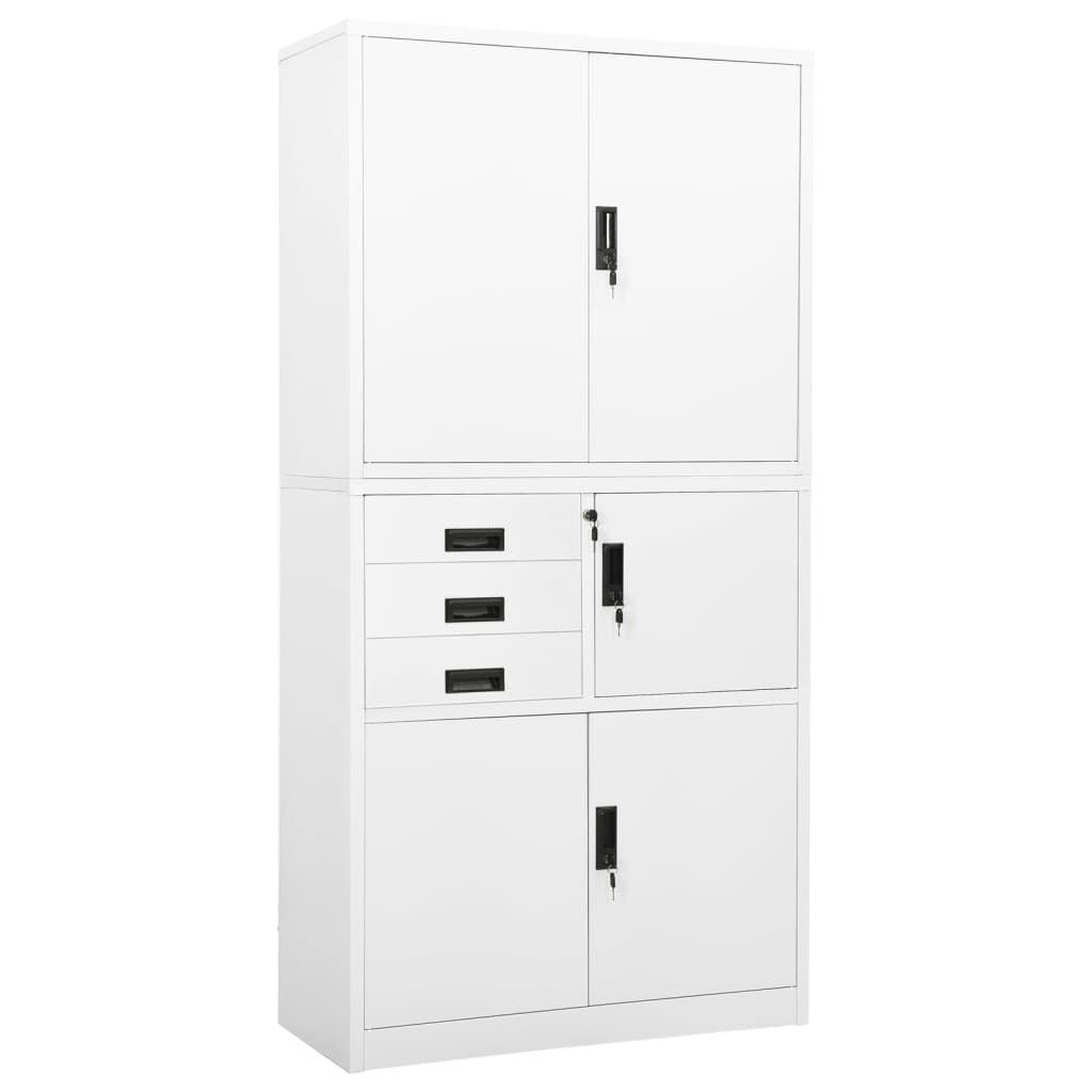 Office Cabinet White 35.4"x15.7"x70.9" Steel