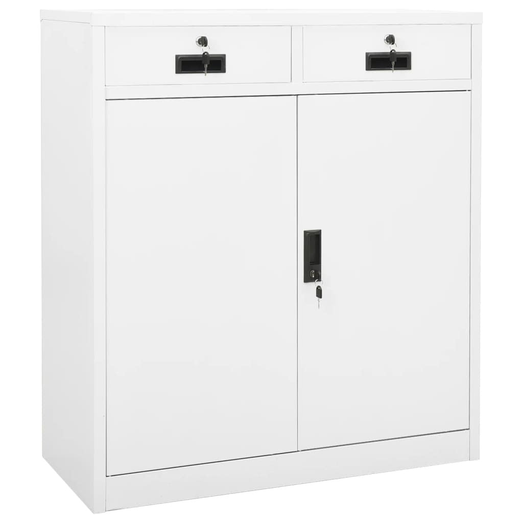 Office Cabinet White 35.4"x15.7"x40.2" Steel