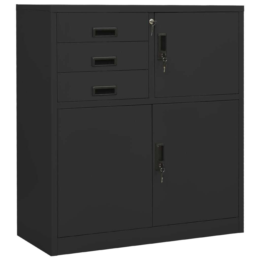 Office Cabinet Anthracite 35.4"x15.7"x40.2" Steel