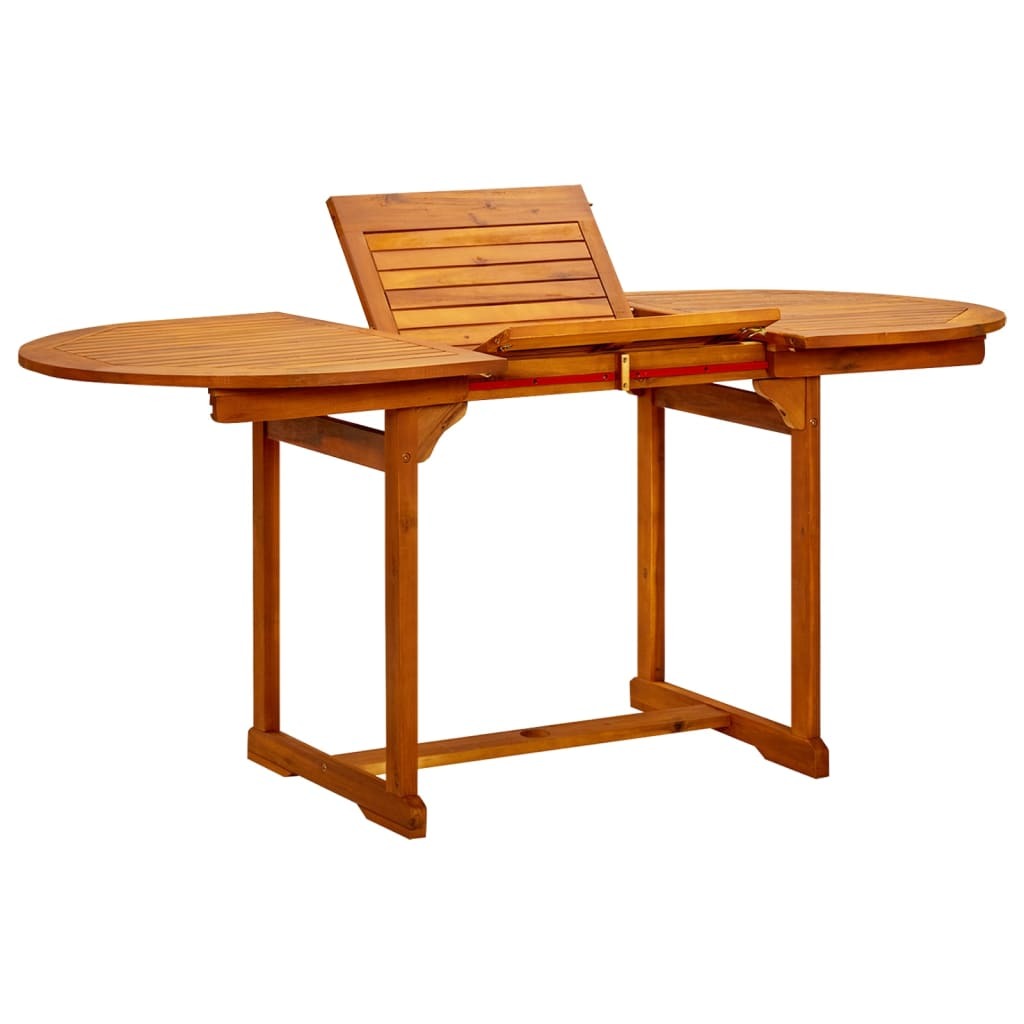 Garden Dining Table (47.2"-66.9")x31.5"x29.5" Solid Acacia Wood