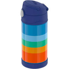 Thermos Funtainer 12 Ounce Stainless Steel Vacuum Insulated Kids Straw Bottle, Cool Retro