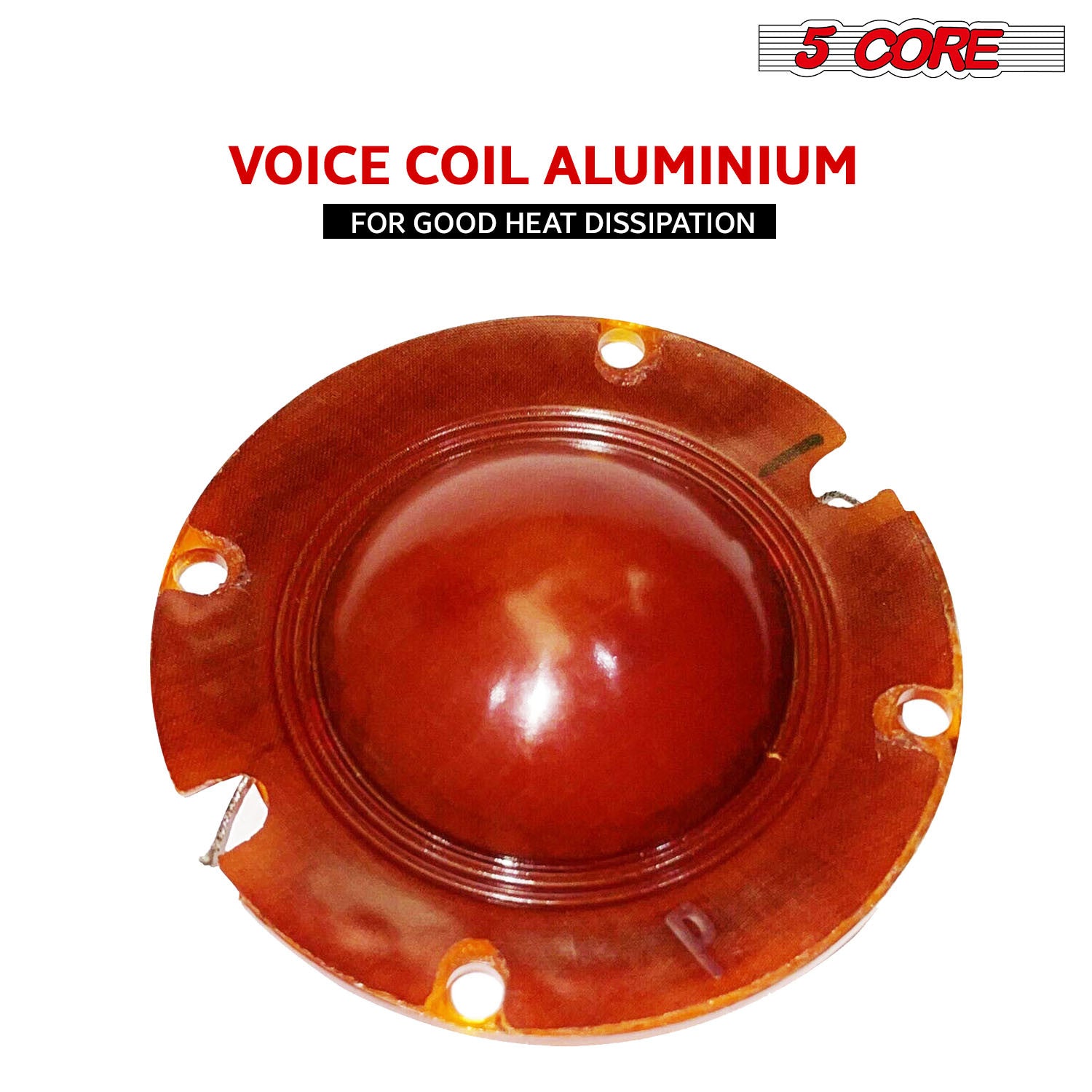 5 CORE 2 Inch Universal Phenolic Diaphragm Replacement DIY Voice Coil 50.8mm with High Pitch Upto 6.5 Khz Great Sound Quality for PA Horn Compression 