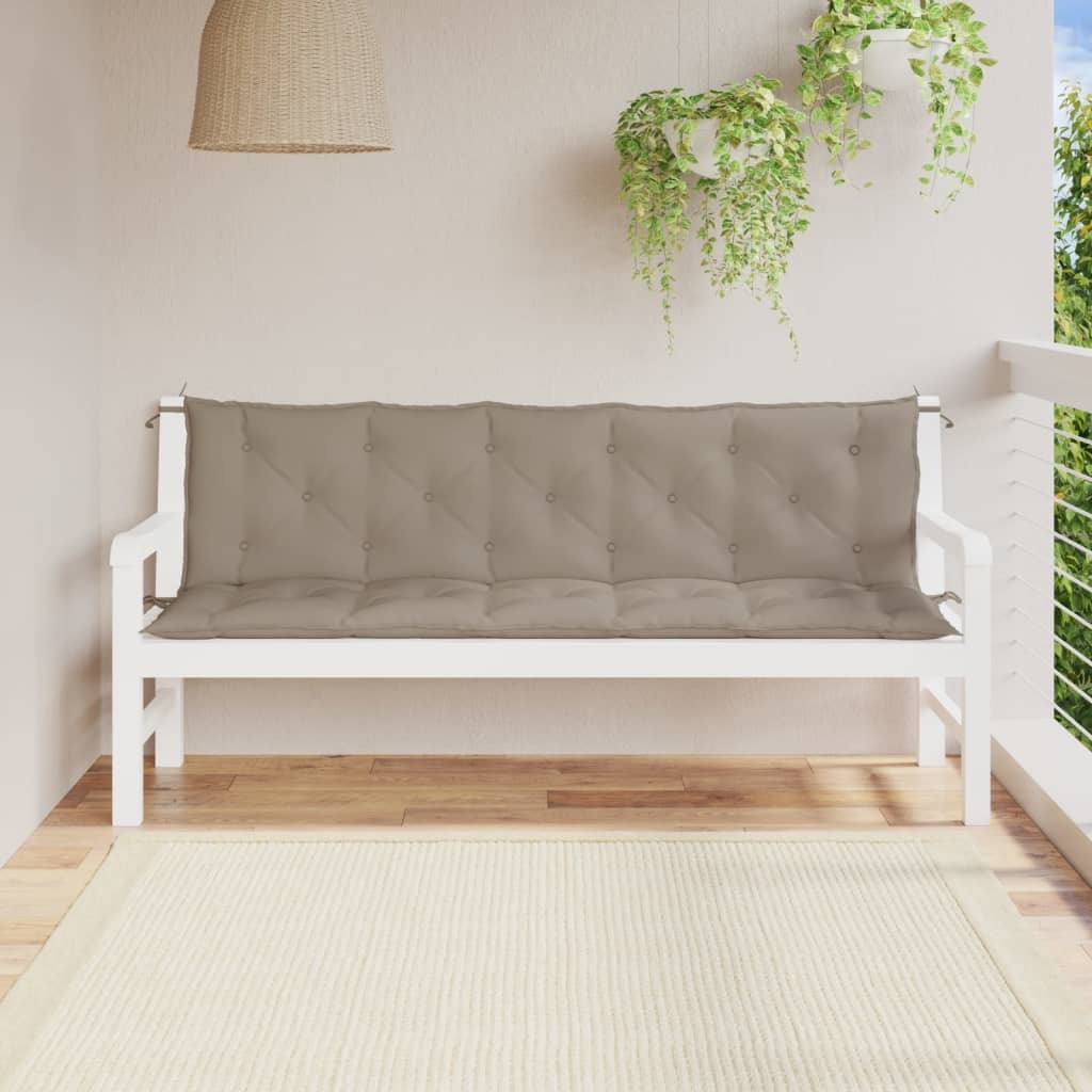 Garden Bench Cushions 2pcs Taupe 70.9"x19.7"x2.8" Oxford Fabric