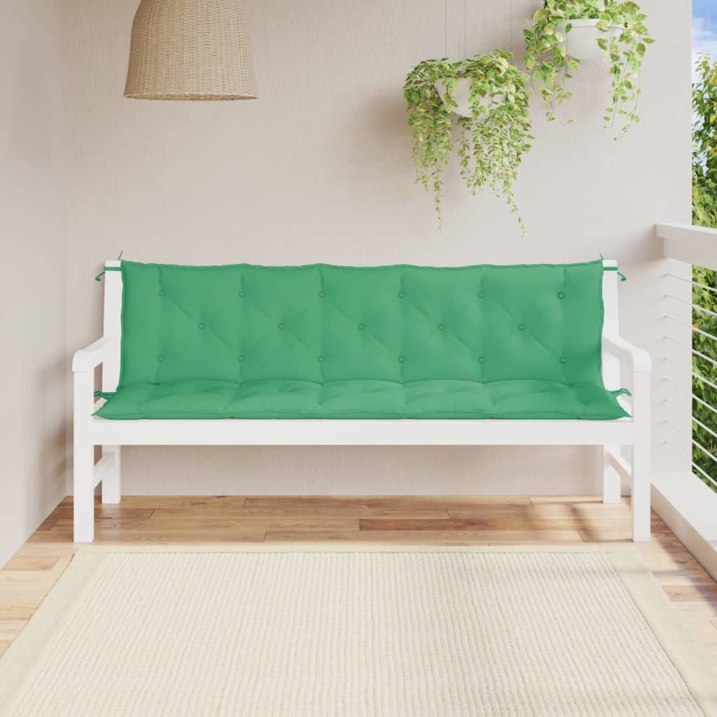 Garden Bench Cushions 2pcs Green 70.9"x19.7"x2.8" Oxford Fabric