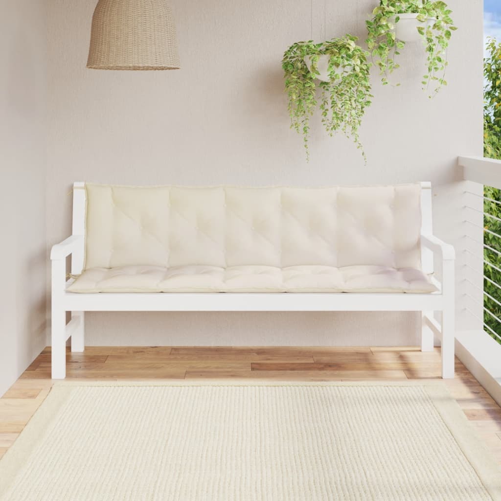 Garden Bench Cushions 2pcs Cream White 70.9"x19.7"x2.8" Oxford Fabric