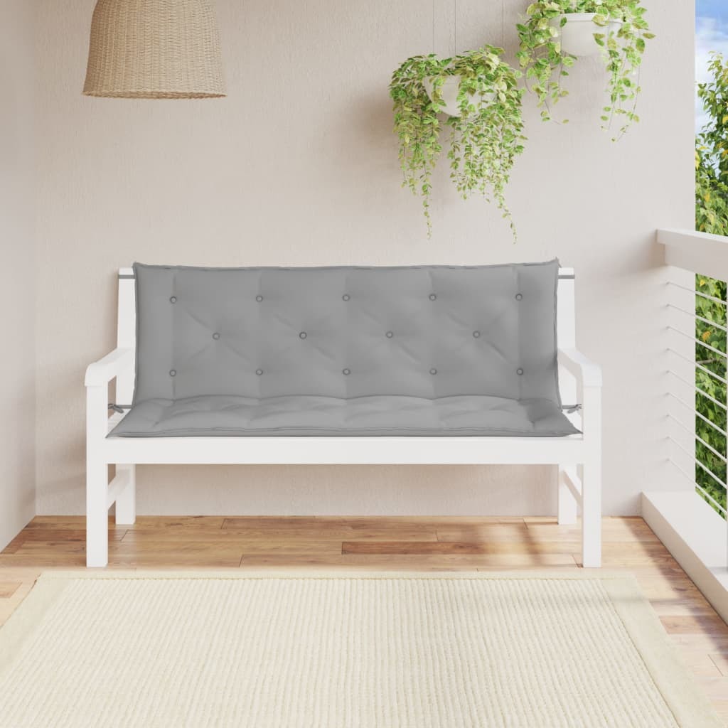 Garden Bench Cushions 2pcs Gray 59.1"x19.7"x2.8" Oxford Fabric