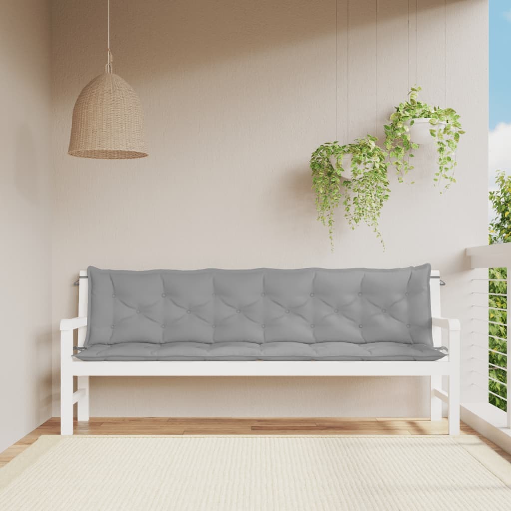 Garden Bench Cushions 2pcs Gray 78.7"x19.7"x2.8" Oxford Fabric