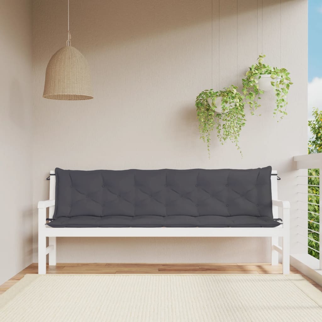 Garden Bench Cushions 2pcs Anthracite 78.7"x19.7"x2.8" Oxford Fabric