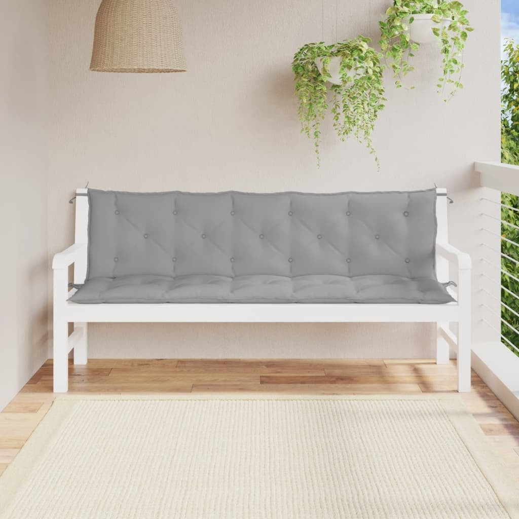 Garden Bench Cushions 2pcs Gray 70.9"x19.7"x2.8" Oxford Fabric