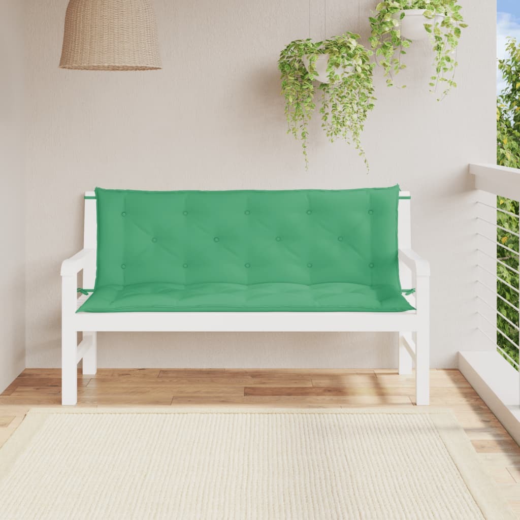 Garden Bench Cushions 2pcs Green 59.1"x19.7"x2.8" Oxford Fabric