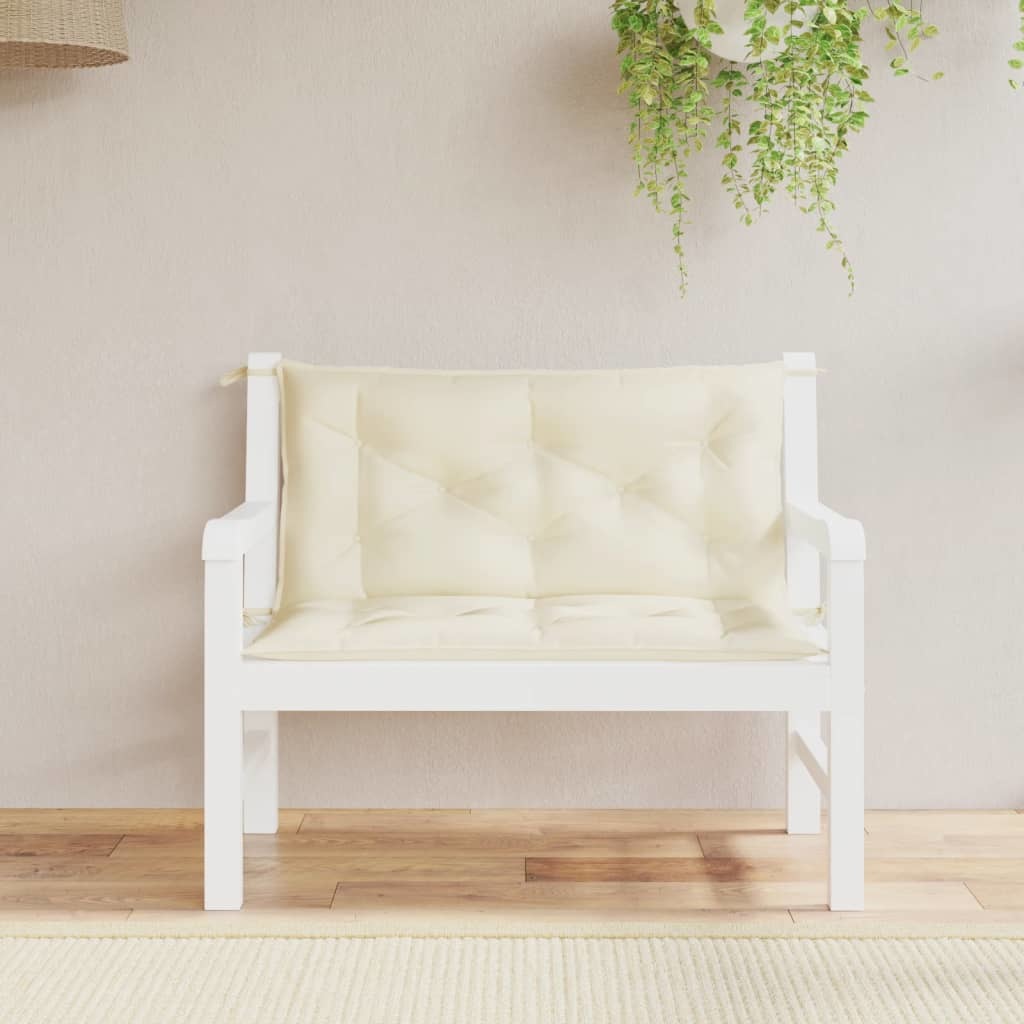 Garden Bench Cushions 2pcs Cream White 39.4"x19.7"x2.8" Oxford Fabric