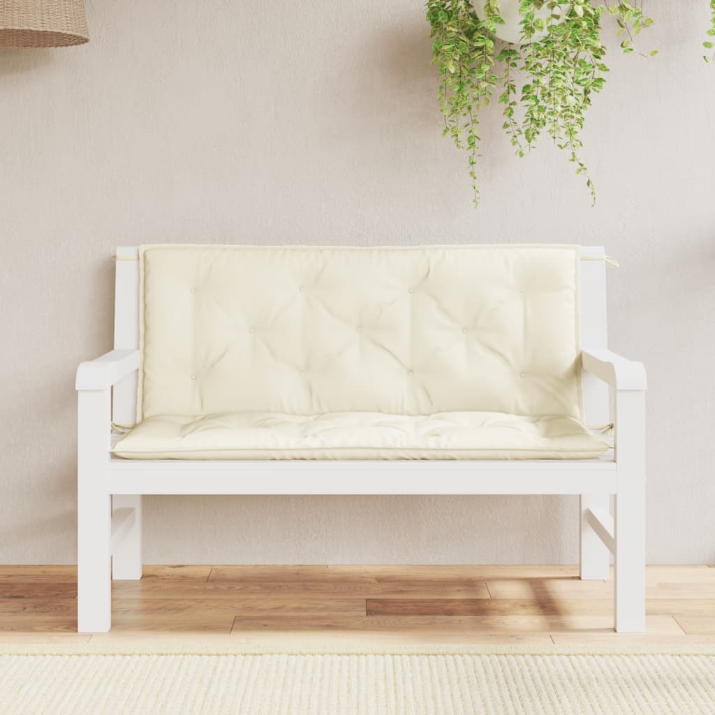 Garden Bench Cushions 2pcs Cream White 47.2"x19.7"x2.8" Oxford Fabric