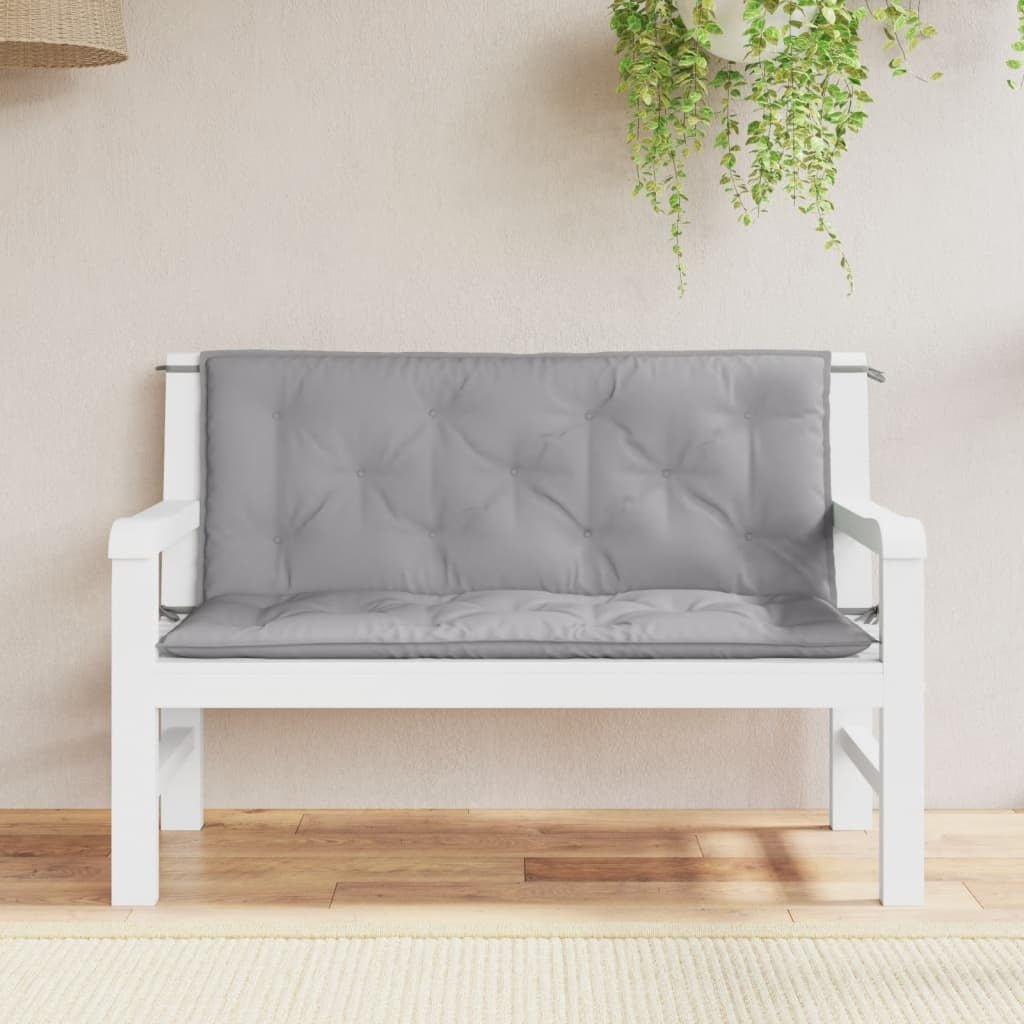 Garden Bench Cushions 2pcs Gray 47.2"x19.7"x2.8" Oxford Fabric