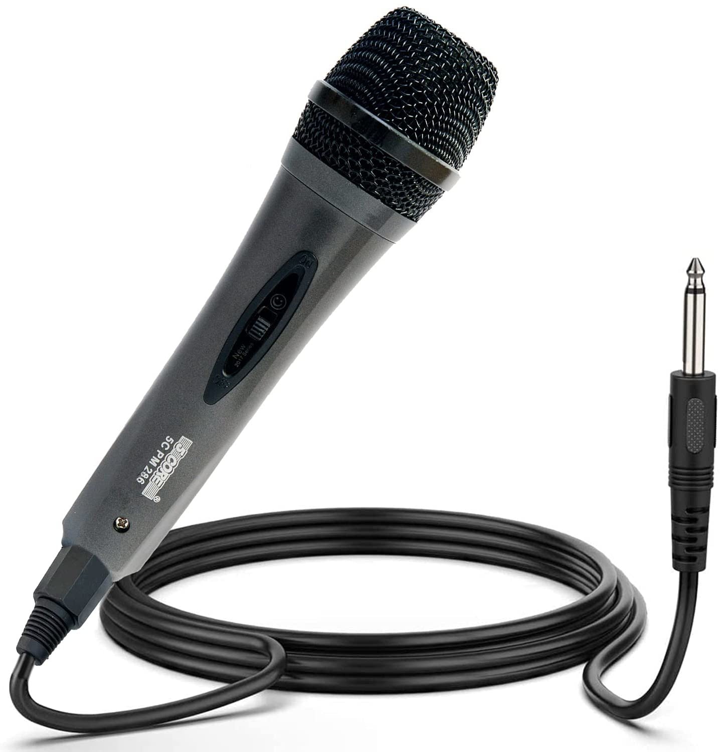 5 Core Microphone Wired Dynamic Vocal Handheld Karaoke Mic Cardioid Unidirectional Microfono w On and Off Switch Includes XLR Audio Cable Mic Holder PM-286