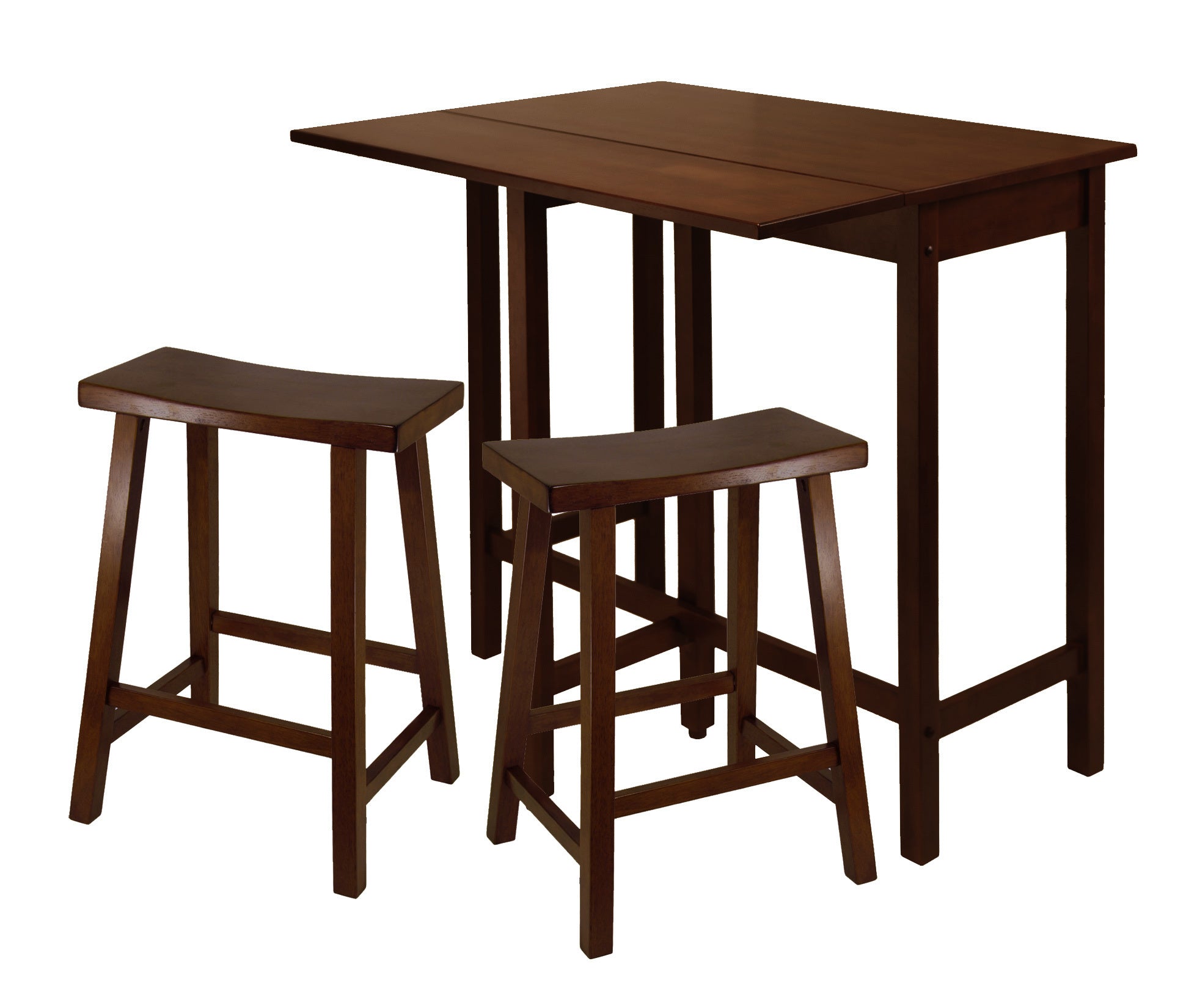 Lynnwood 3-Pc High Drop Leaf Table with 24" Saddle Seat Stool