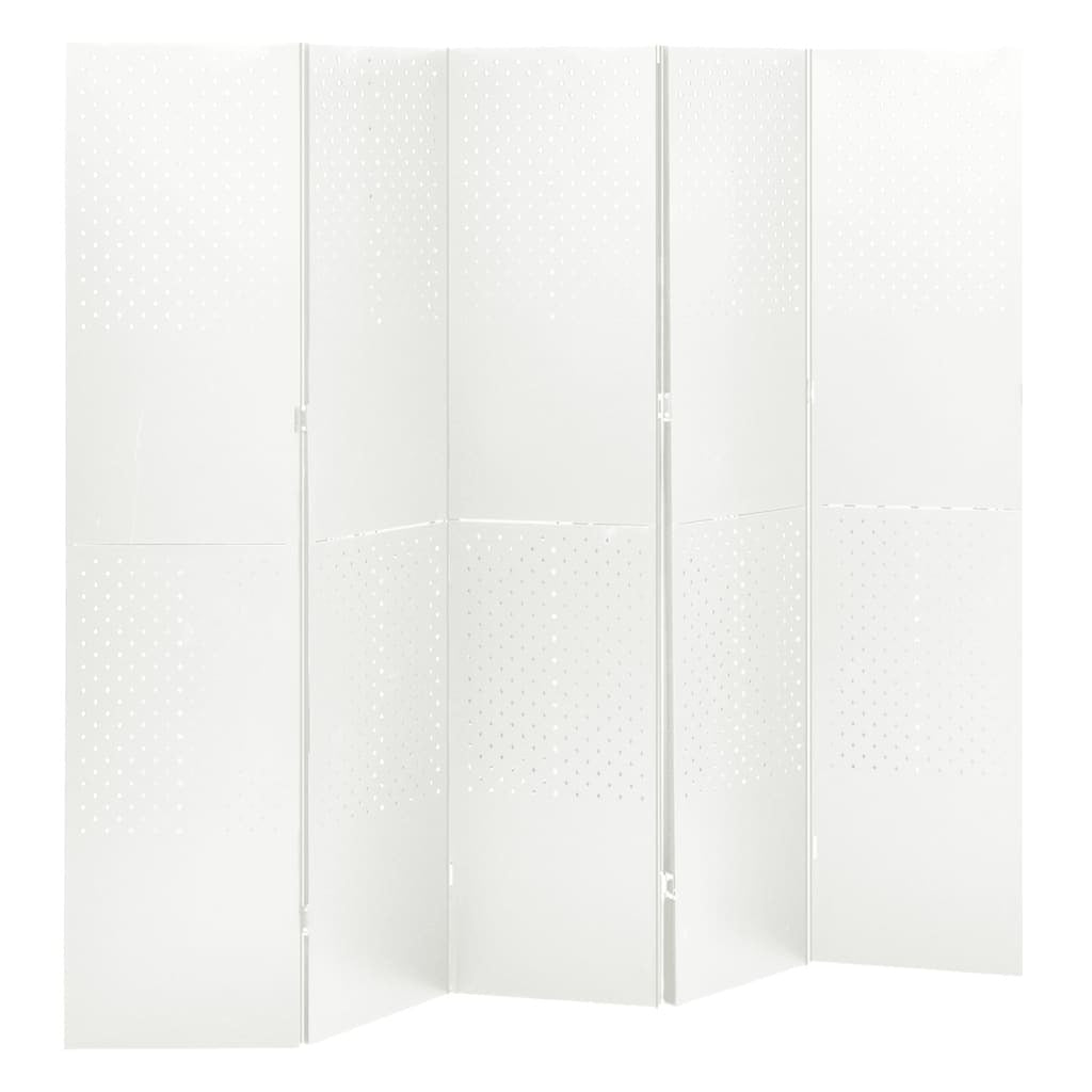 5-Panel Room Divider White 78.7"x70.9" Steel