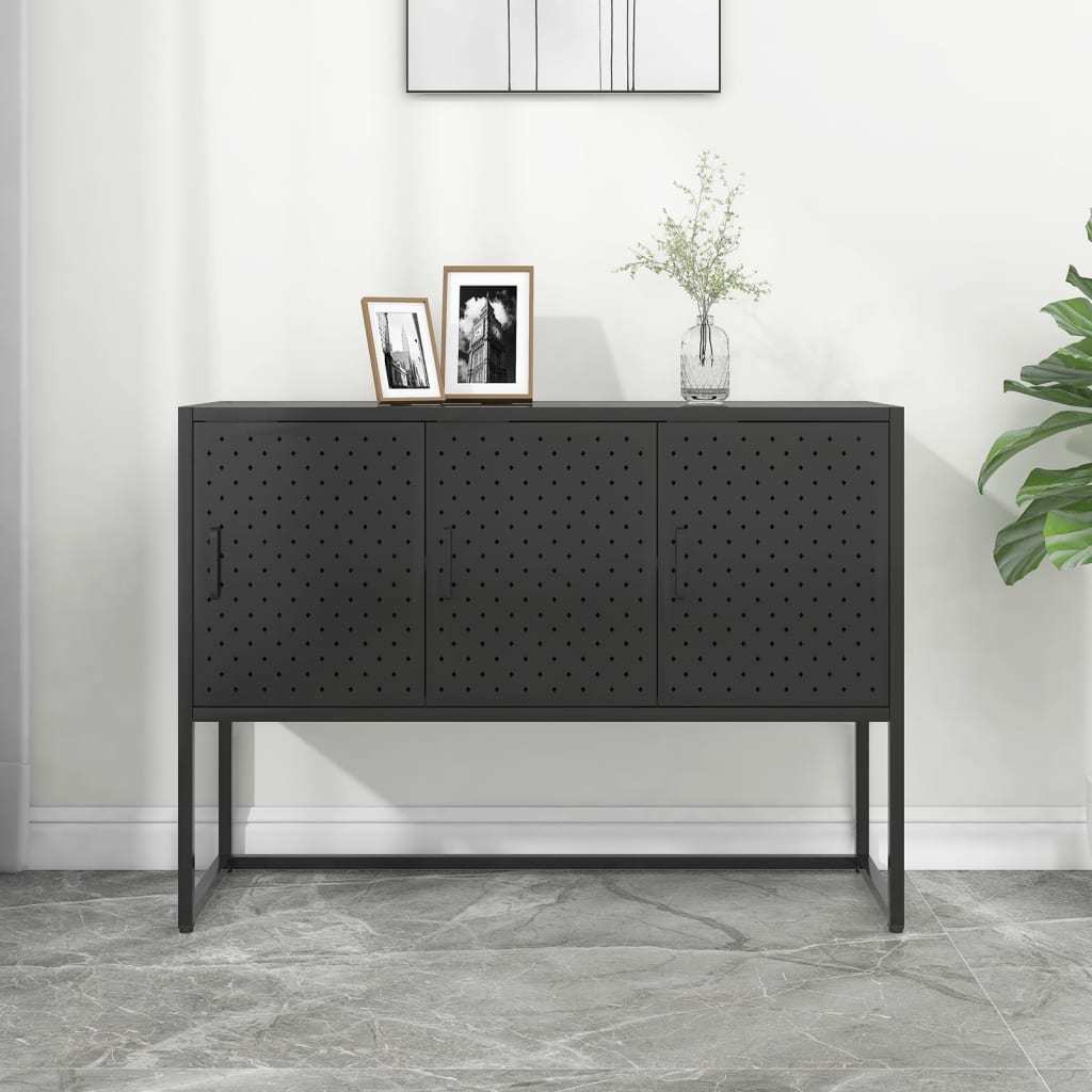 Sideboard Black 41.3"x13.8"x29.5" Steel