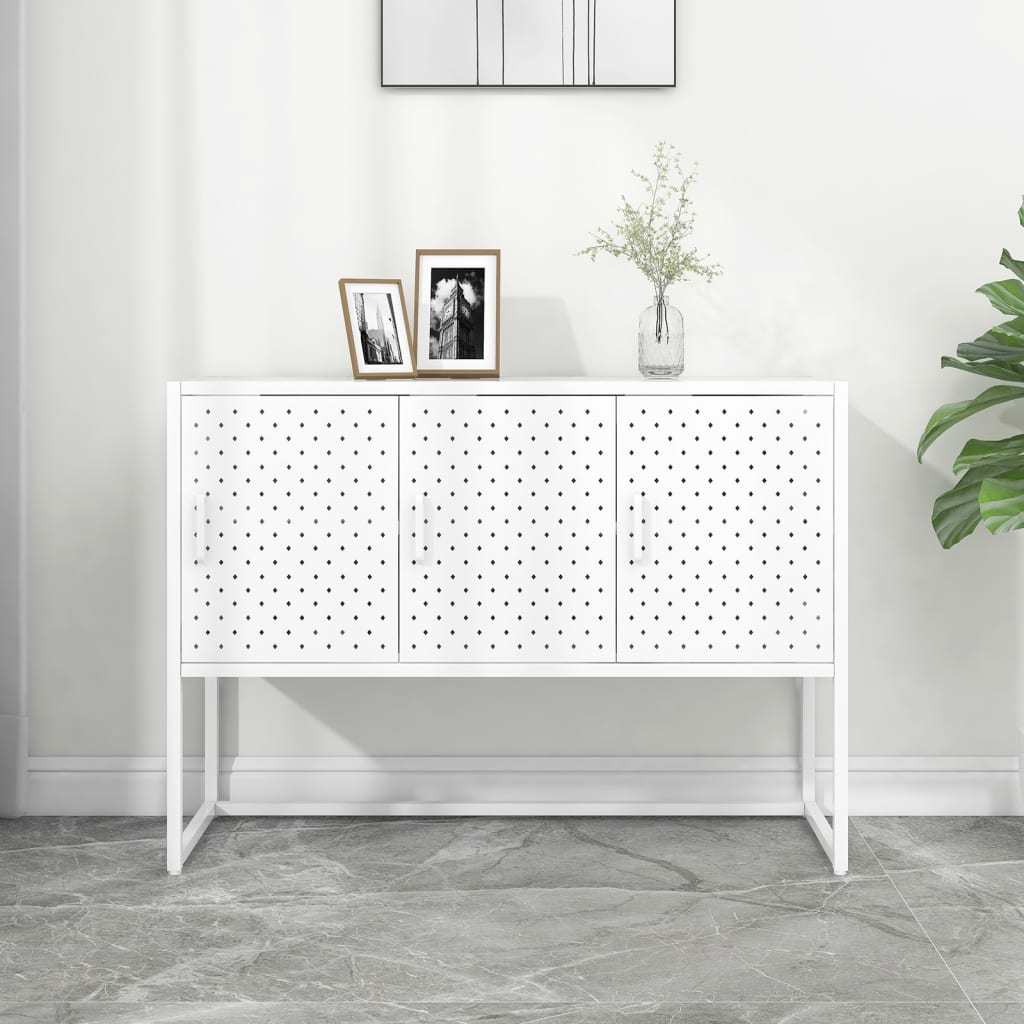 Sideboard White 41.3"x13.8"x29.5" Steel