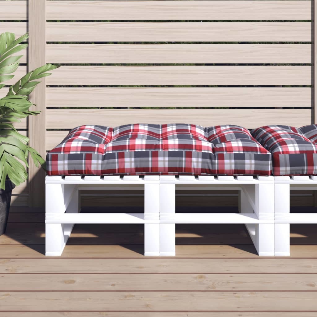 Pallet Cushion Red Check Pattern 47.2"x31.5"x4.7" Fabric