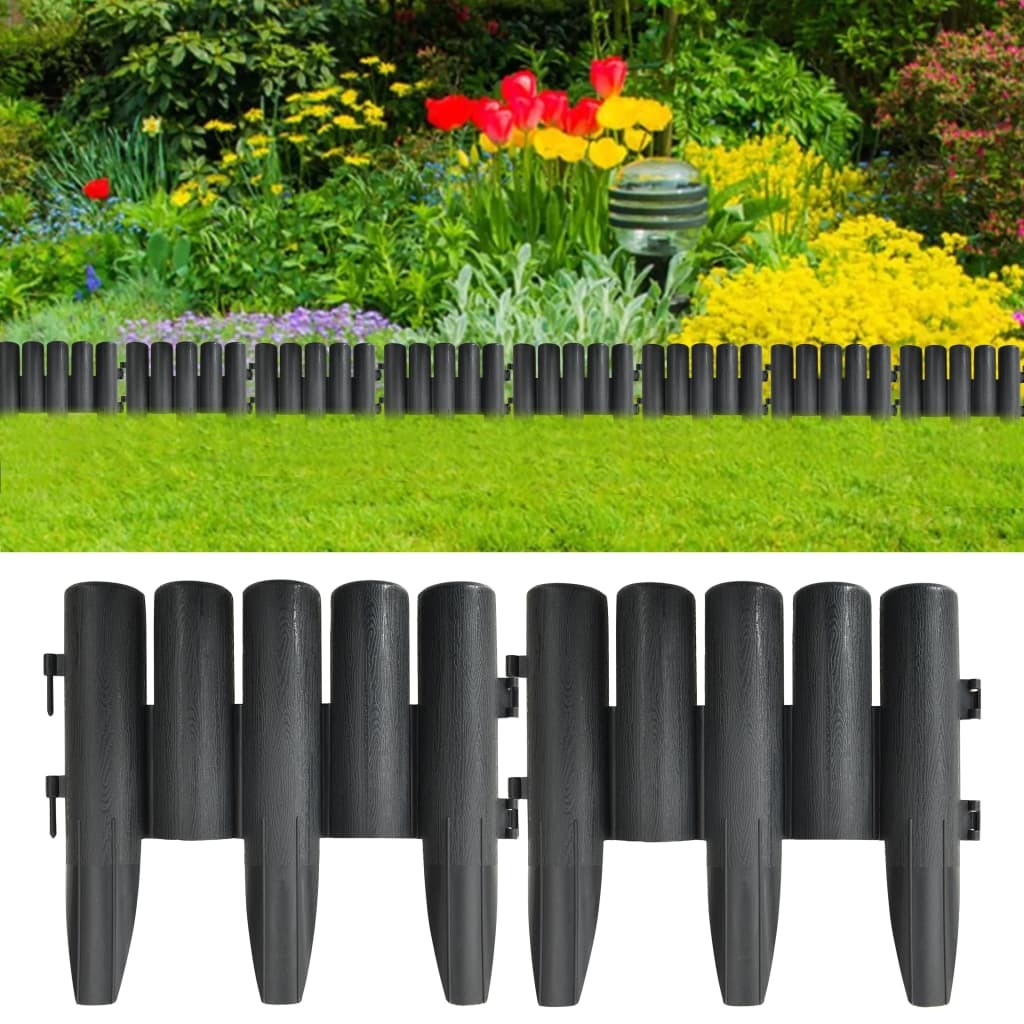 Lawn Edgings 36 pcs Anthracite 389.8" Polypropylene